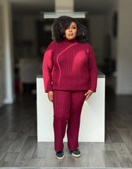 New Connection Knit Set BURGUNDY